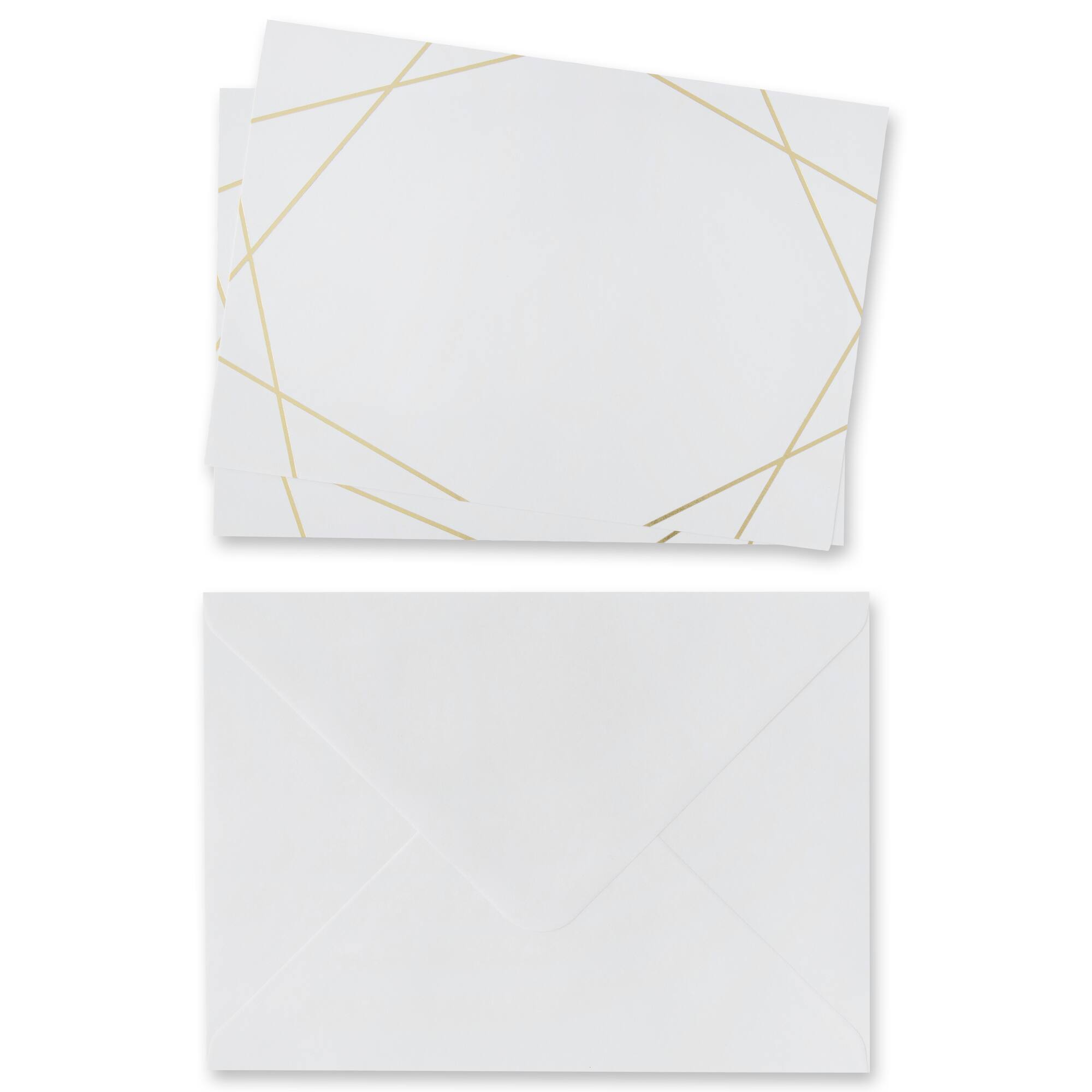 White & Gold Foil Flat Cards & Envelopes by Recollections™, 5" x 7"